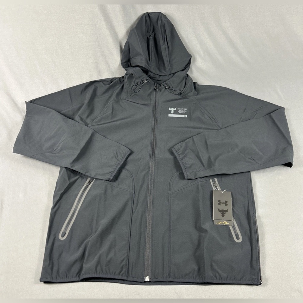 Under Armour Golf Jacket Hoodie Rock Unstoppable Large Black Polyester